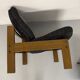 Lot of 2 adjustable wooden fabric chairs, Scandinavian design, vintage 1970s.
