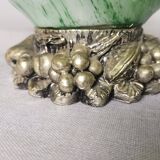Italian Green Murano Glass and Sterling 925 Silver Vase