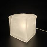Ice cube lamp in solid glass — IKEA Iviken — 90s design