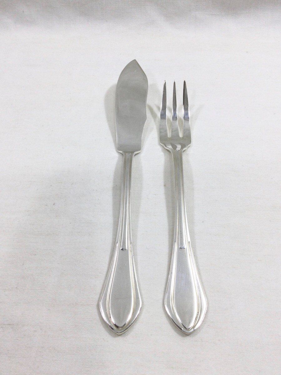 Sfam - 12 Art Deco Fish Cutlery