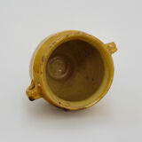 Varnished yellow confit pot, south-west of France. Conservation jar. Pyrenees XIXth