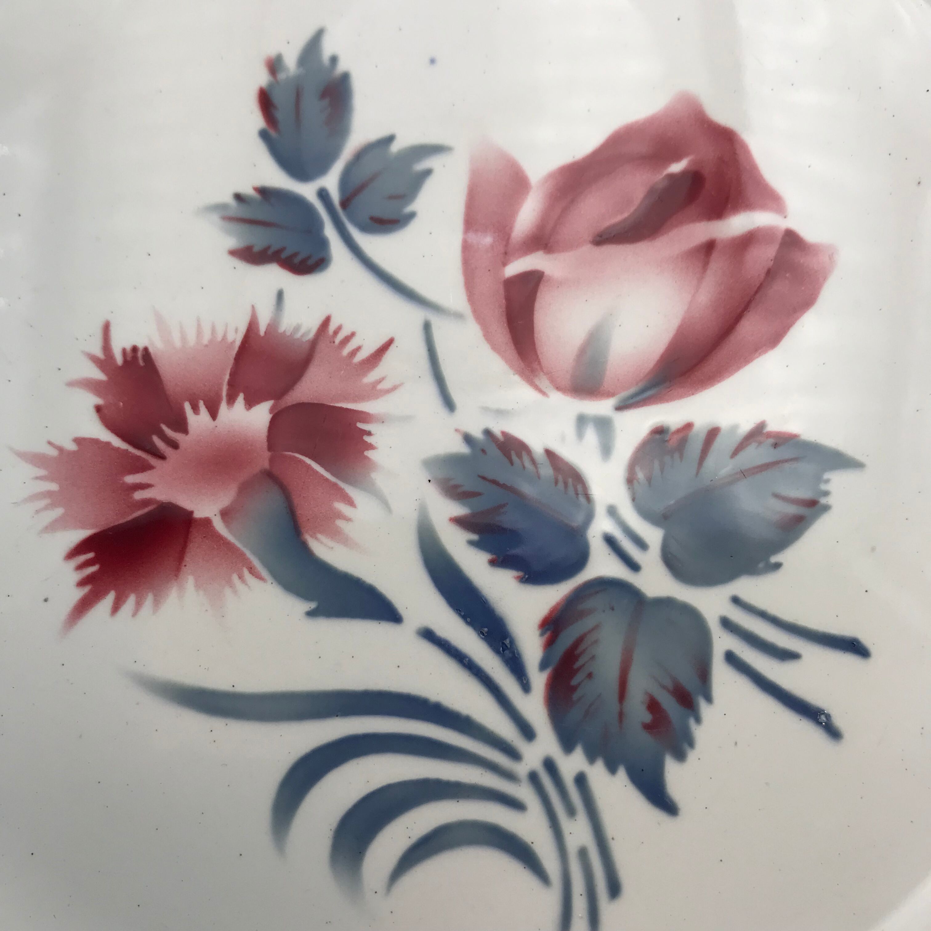 Set of 6 vintage flat plates Digoin décor Marjolaine