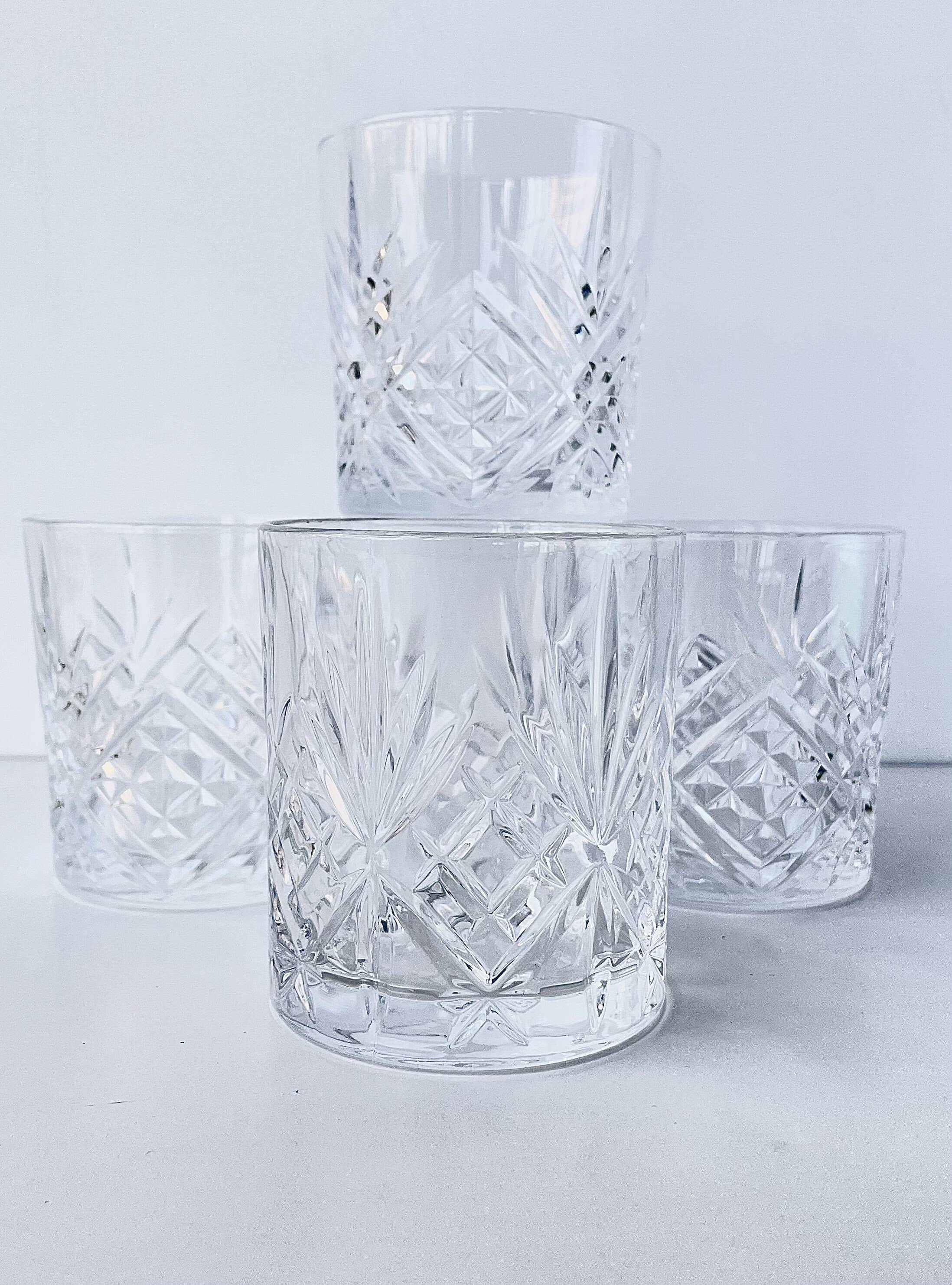 Ensemble de 4 verres à whisky cocktails Hollywood Regency