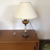 Electrified amber kerosene lamp