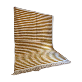 Tapis marocain tissé à la main - design à niveaux marron foncé - laine - 303 x 202 cm