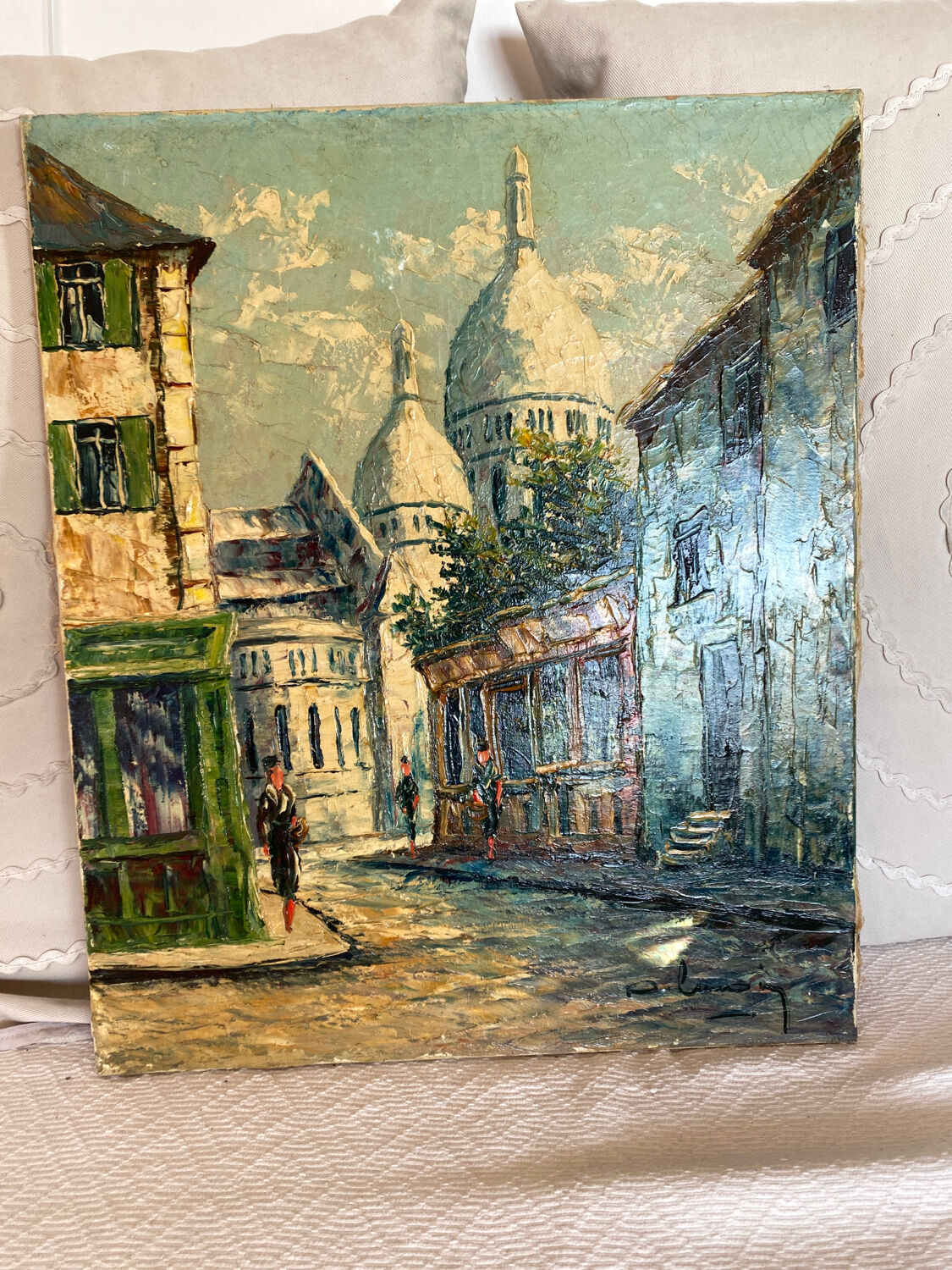 Tableau signé rue parisienne