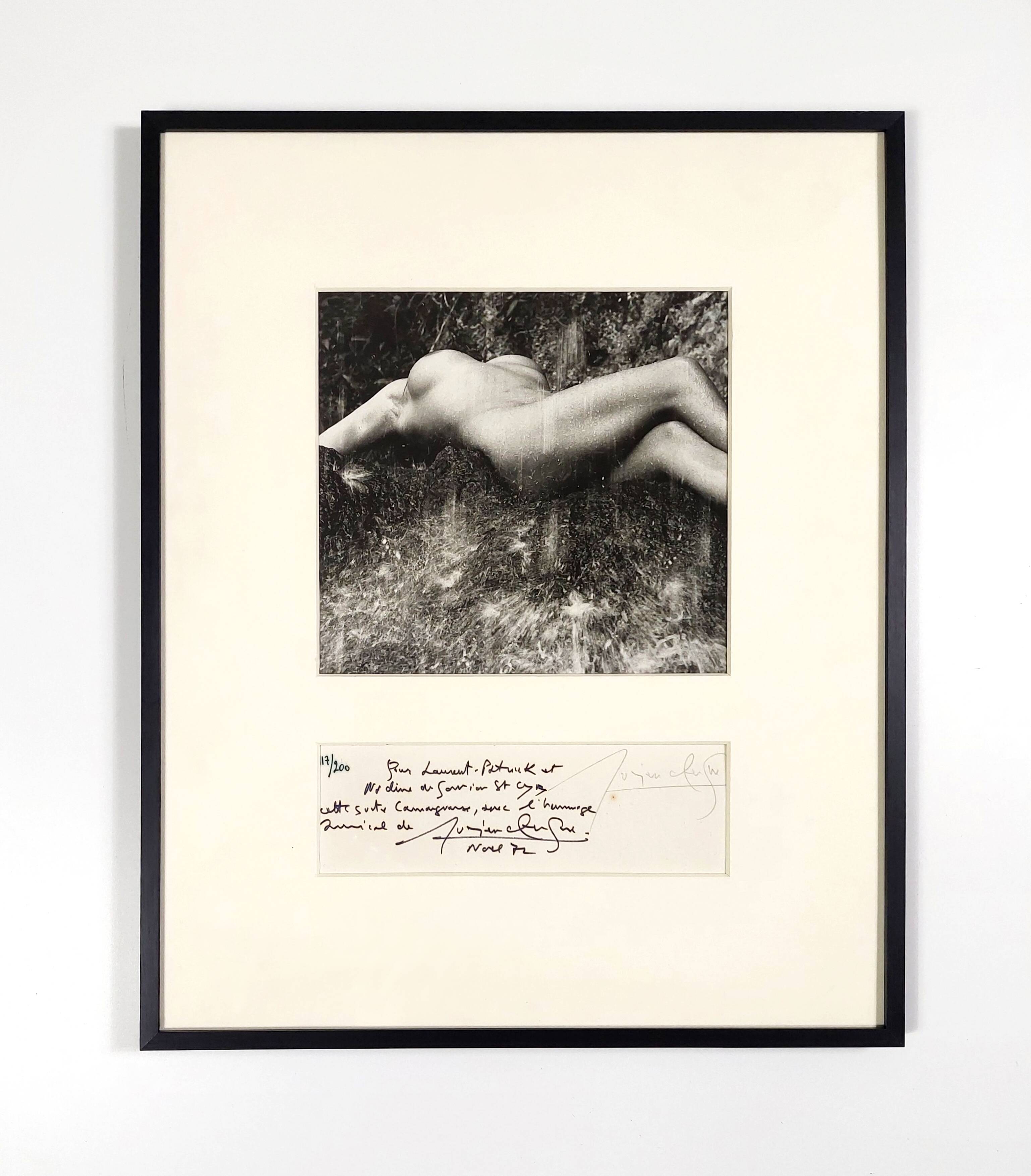 Photography, Lucien Clergue “naked woman under the waterfall”, silver print signed and dated