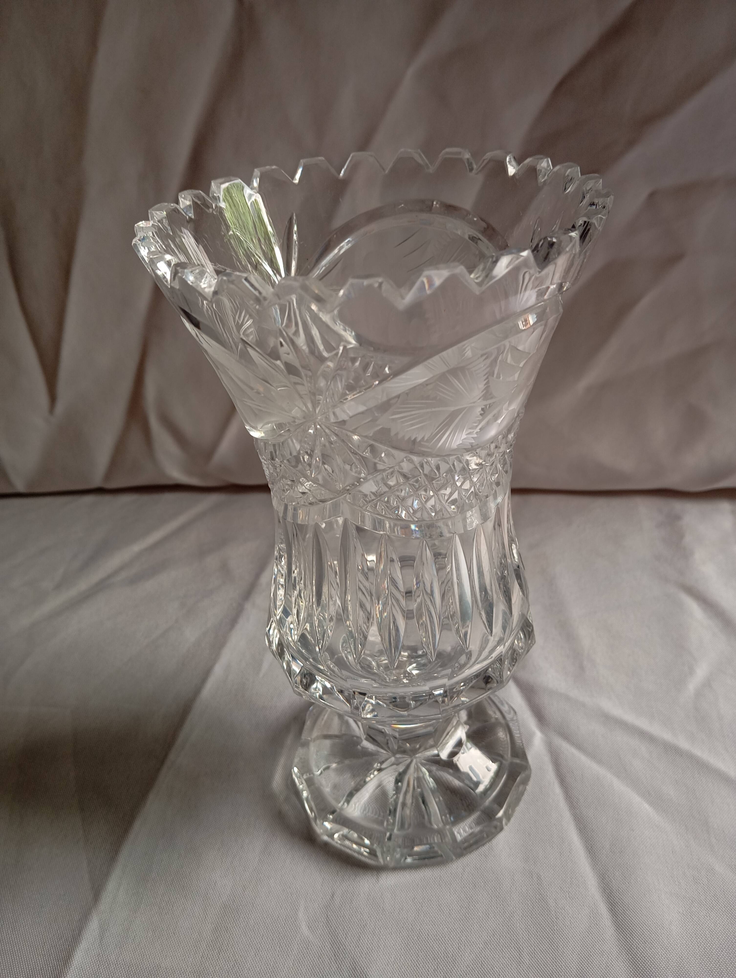 Cut crystal vase