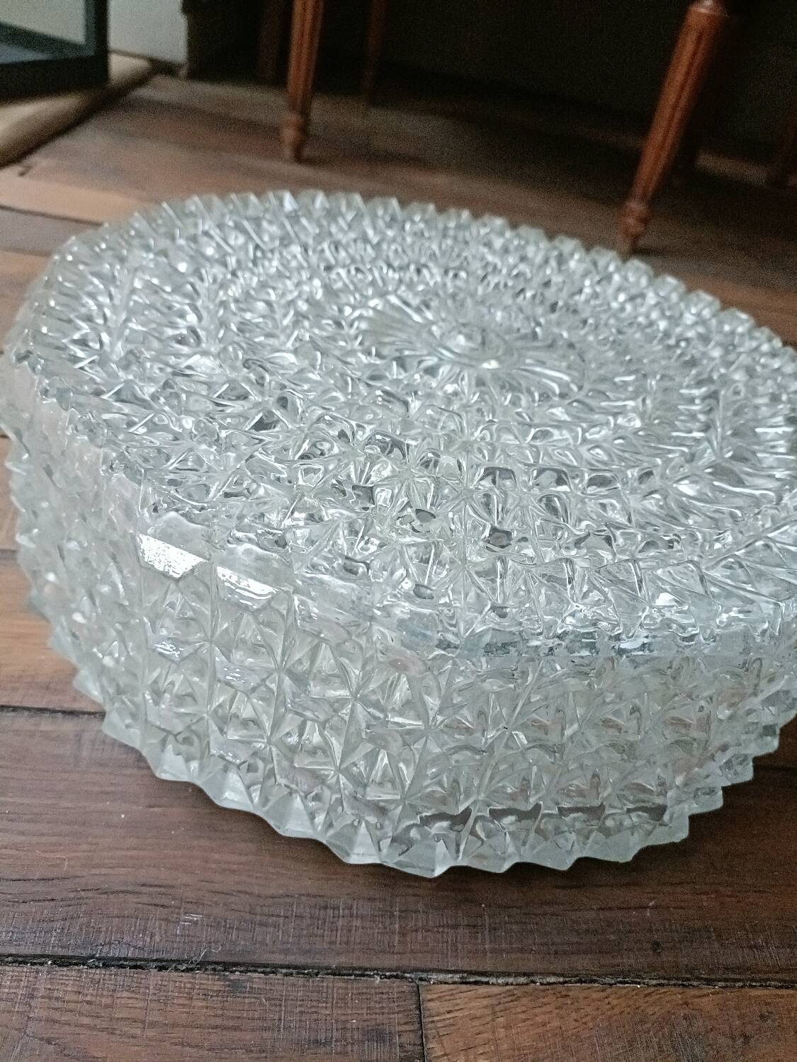 70s molded glass ceiling light