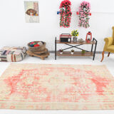 5x8 Pale Red & Cream Vintage Area Rug, 153x256Cm