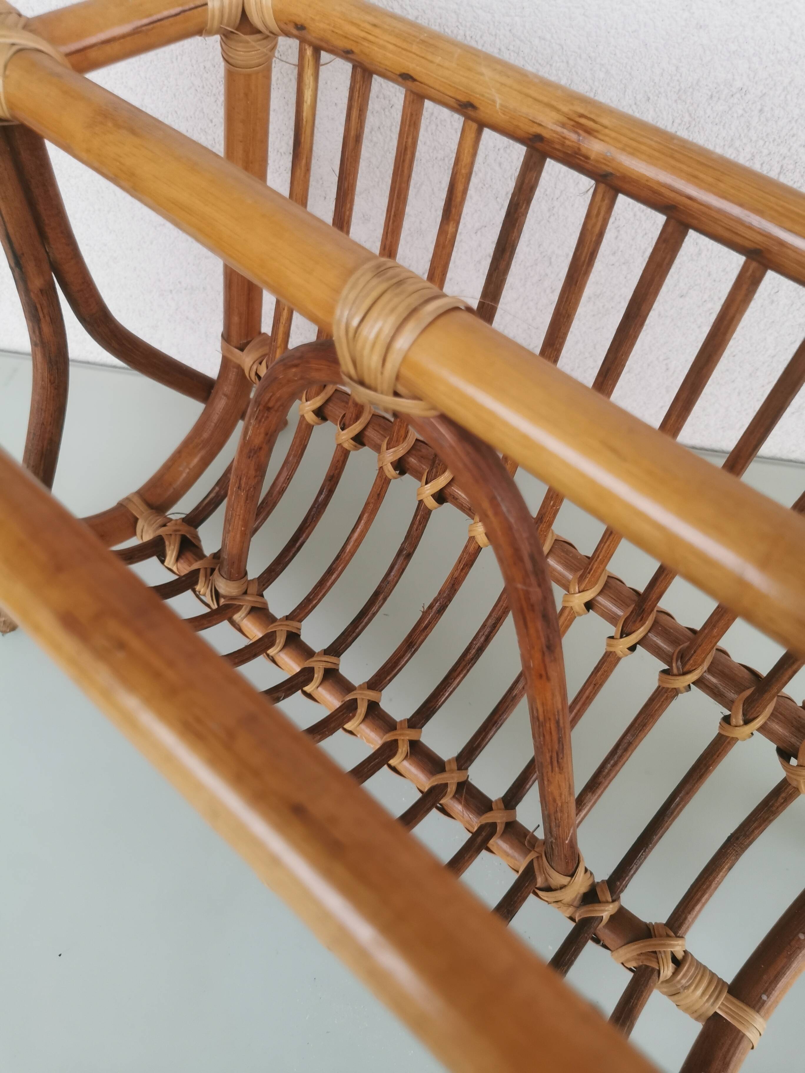 Rattan magazine rack