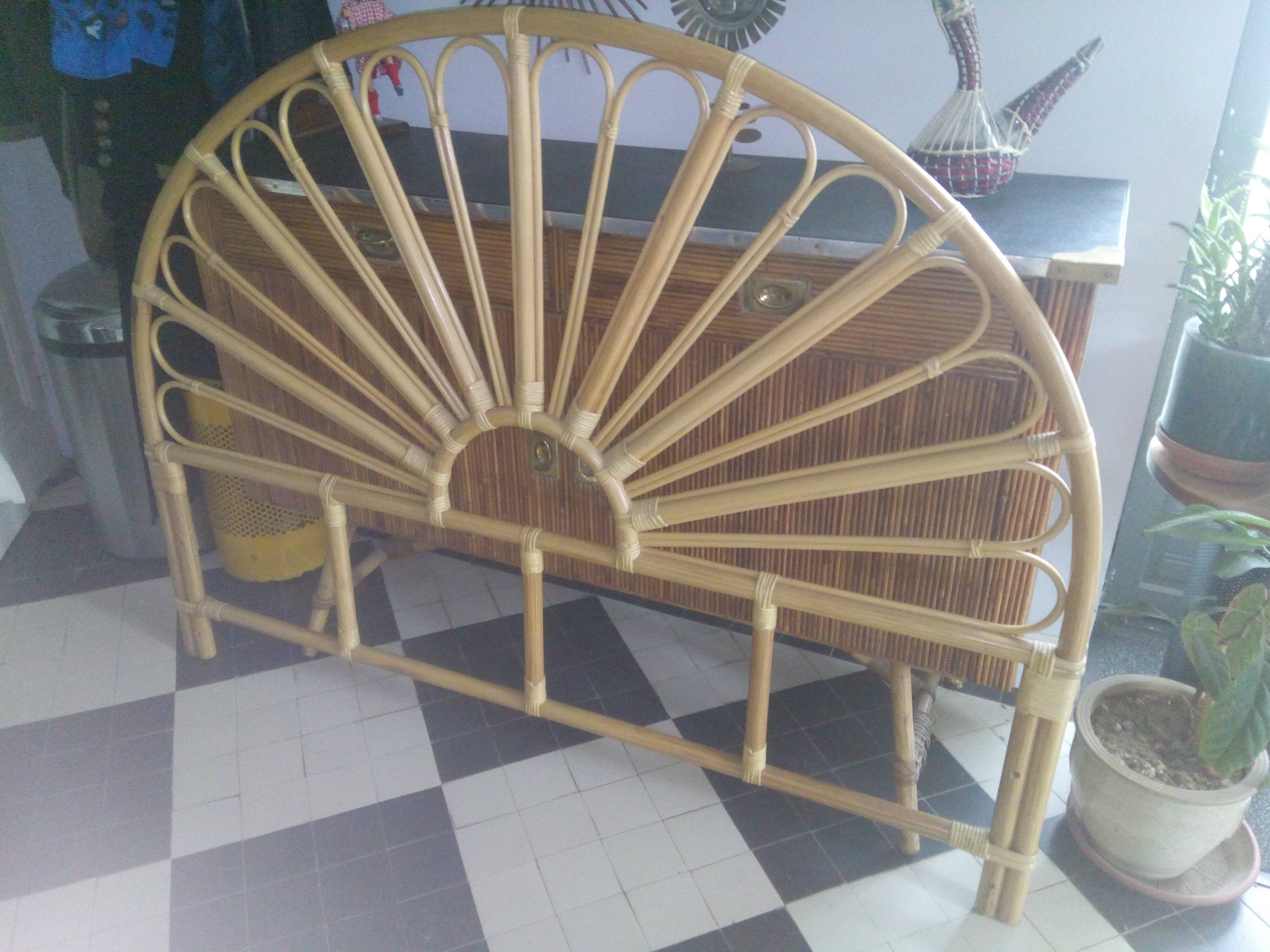 Rattan bedhead