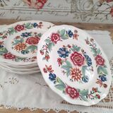 Set of 8 flat plates Sarreguemines model Vence