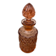 Art Deco perfume bottle in old amber pink glass