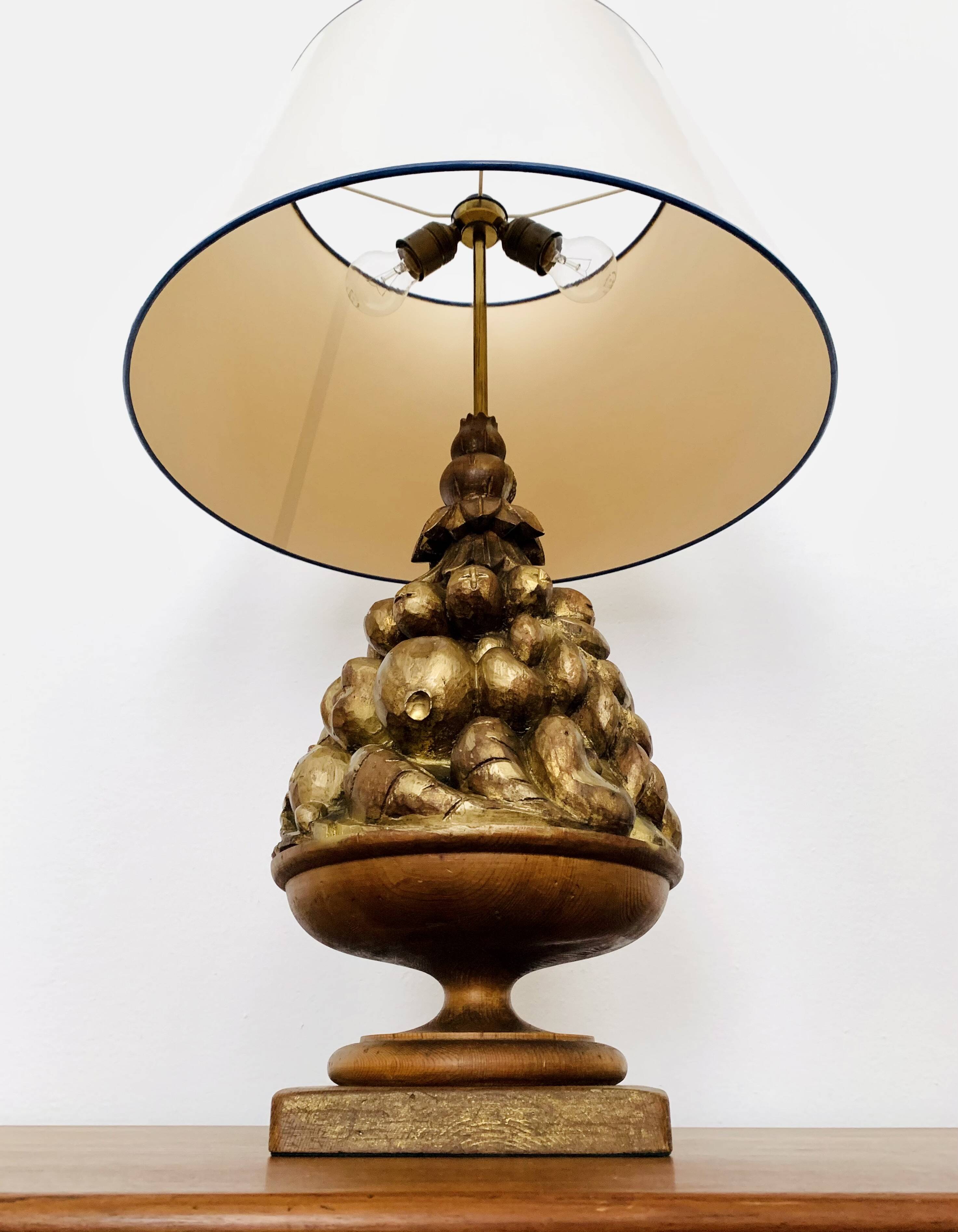Wooden Hollywood Regency Table Lamp