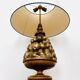 Wooden Hollywood Regency Table Lamp