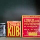Duo of boxes Bouillon Kub metal 1950