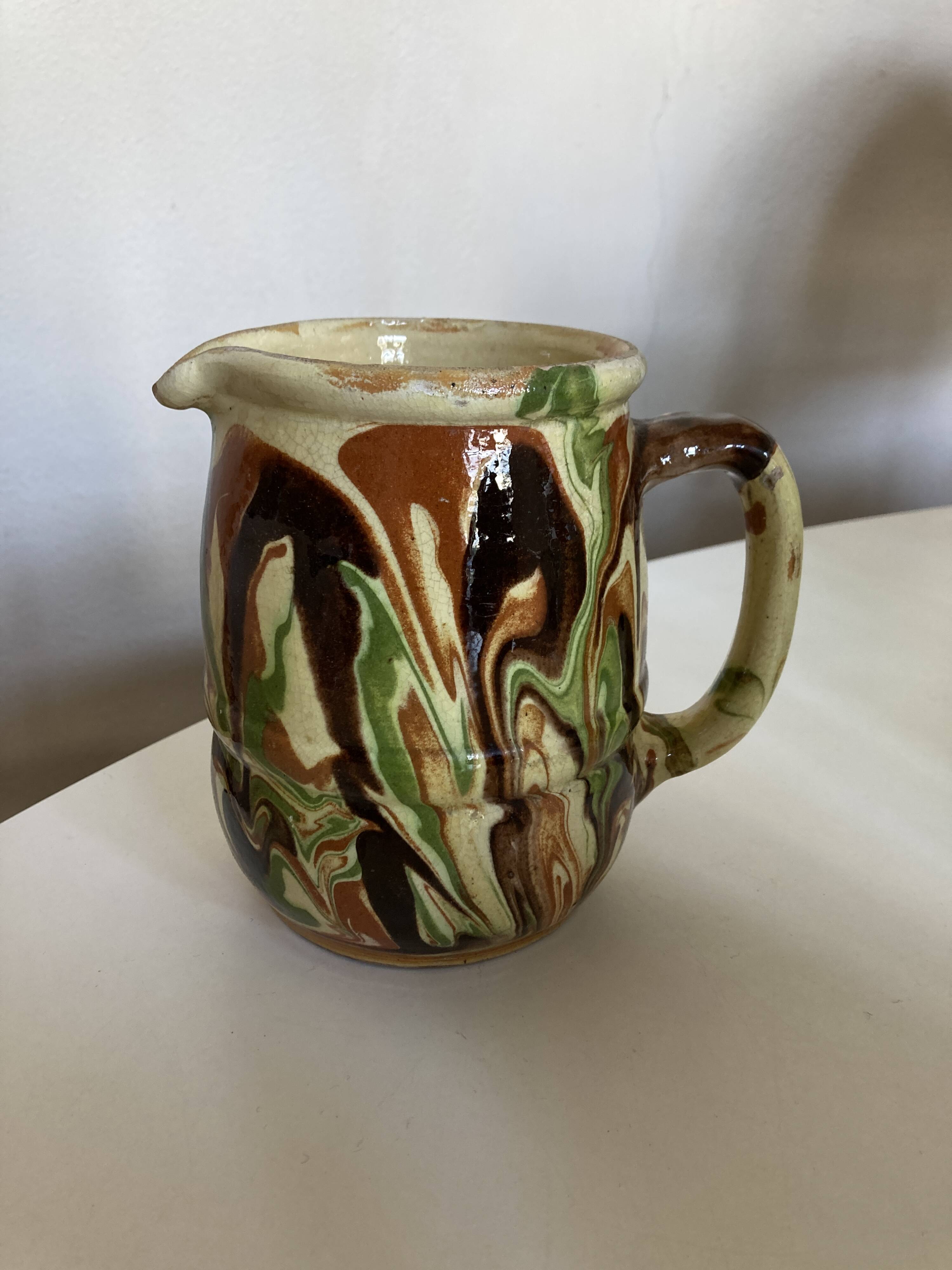 Mixed earth terracotta pitcher Provence 1950