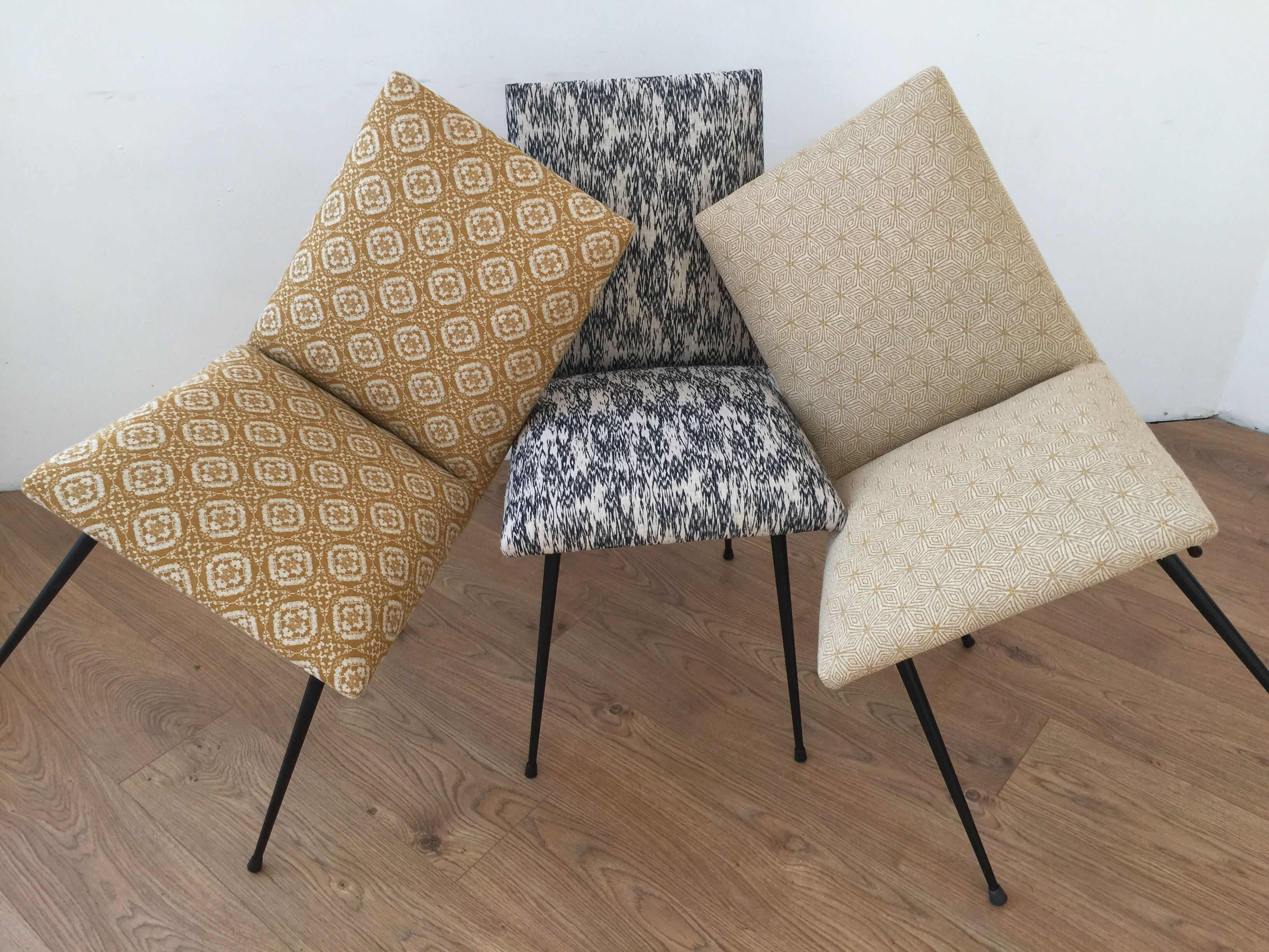 Trio of chairs from the years 70 completely renovated