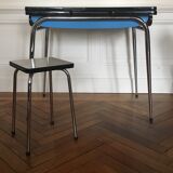 Extensible formica table with matching stool