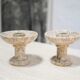 Pair of vintage jasper stone candle holders