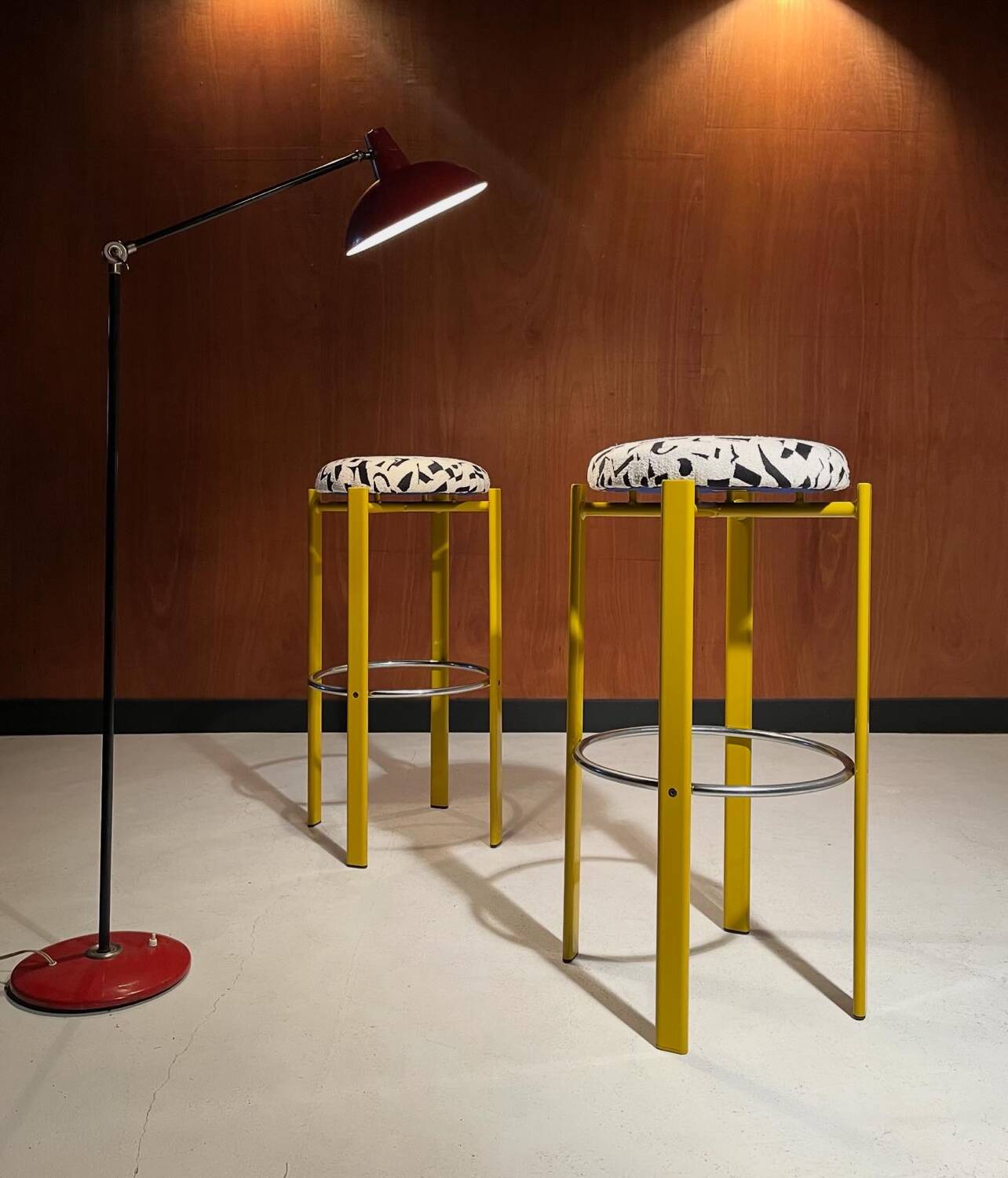 Paire de tabourets de bar vintage vers 1980