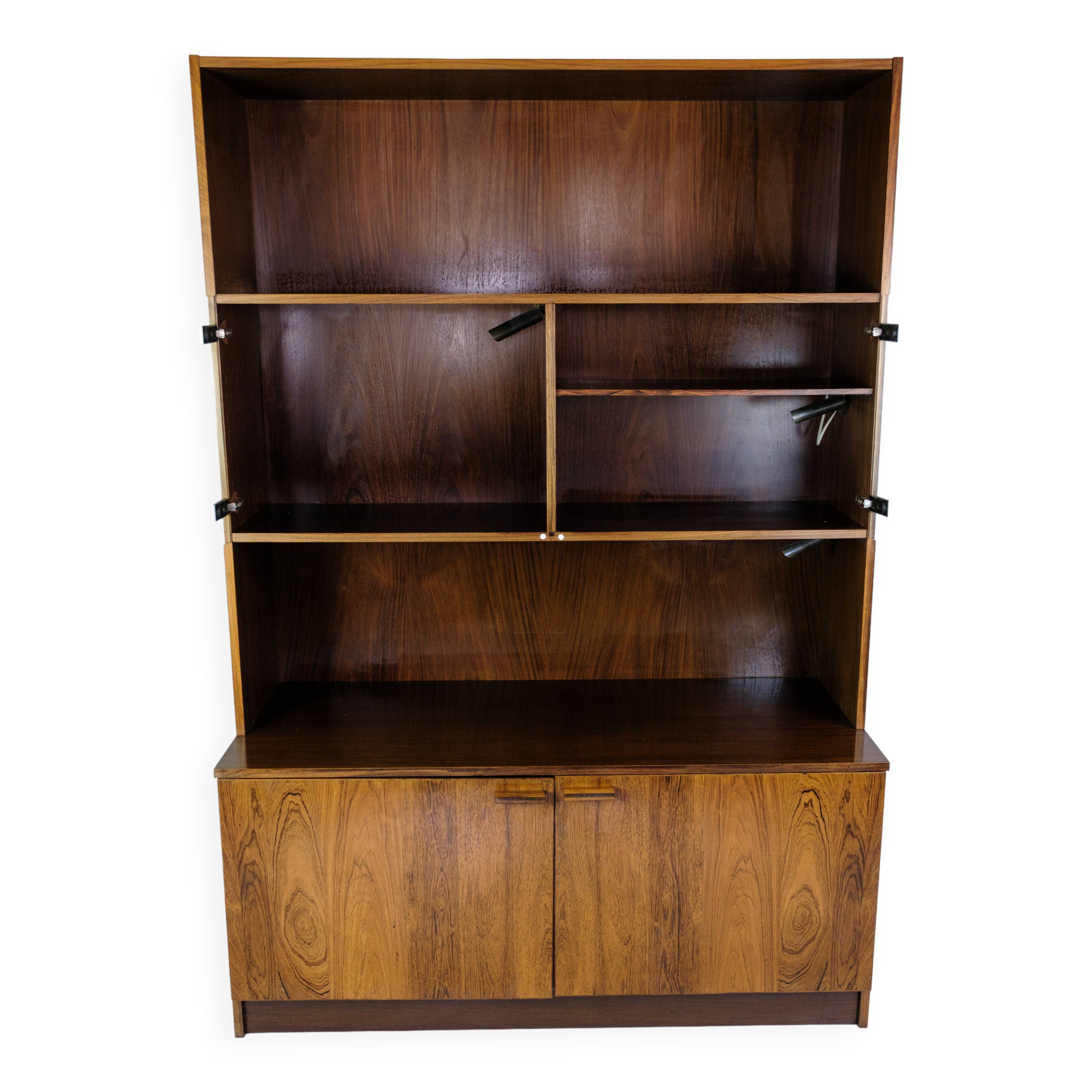 Bookcase With light Display Made In Rosewood, Danish Design From 1960s
