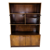 Bibliothèque avec présentoir lumineux en palissandre, design danois des années 1960