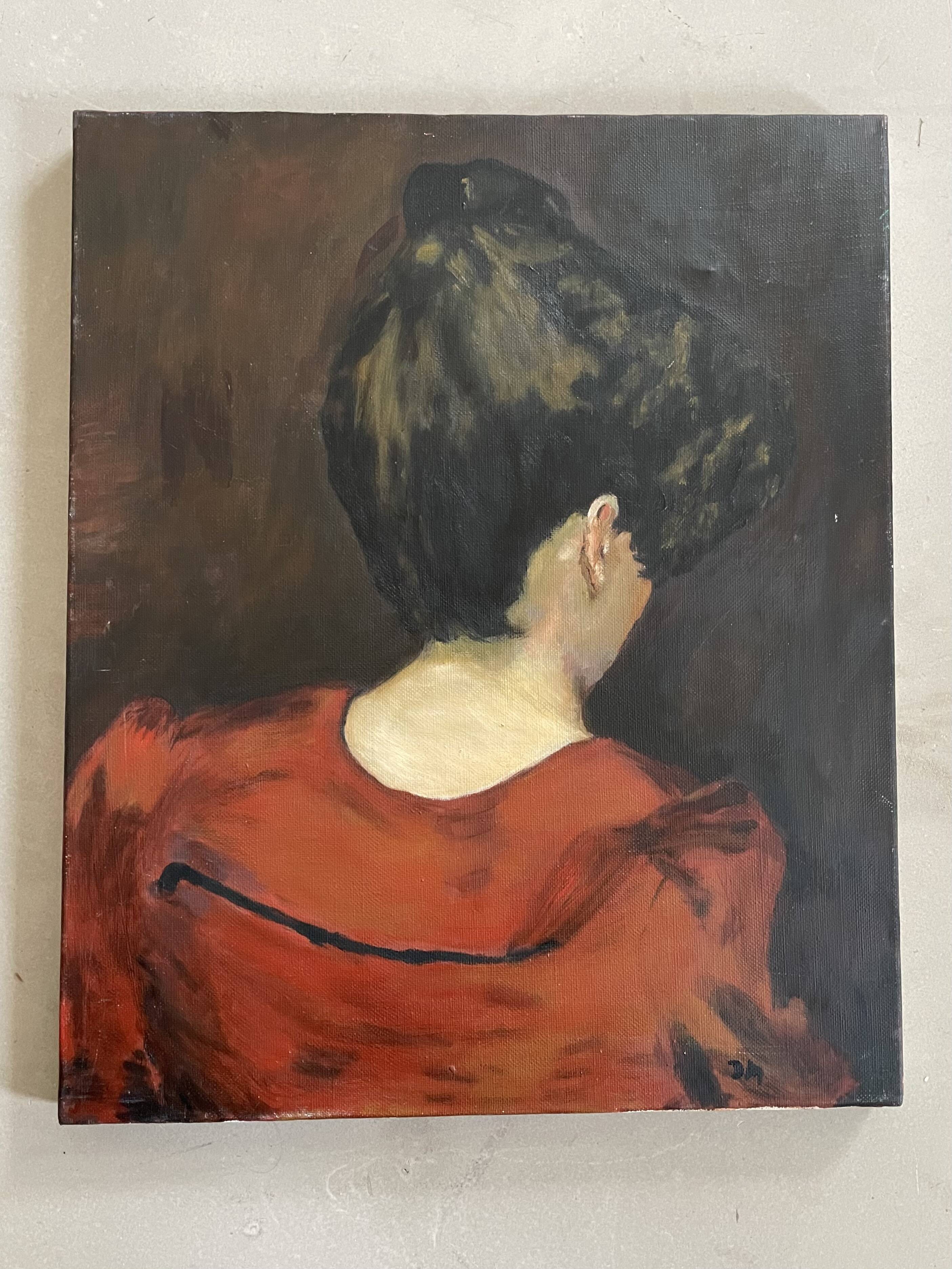 Painting, portrait from behind