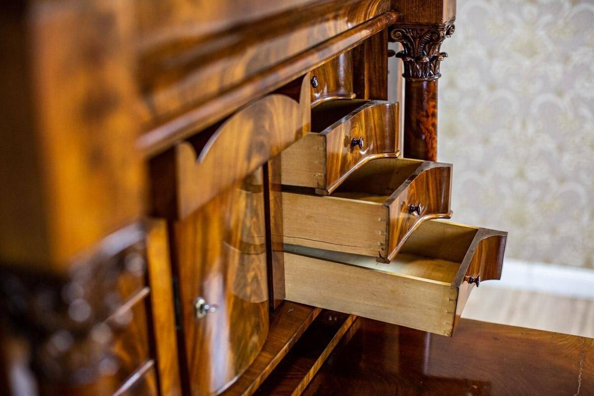 Antique Biedermeier Mahogany Secretary, 1850