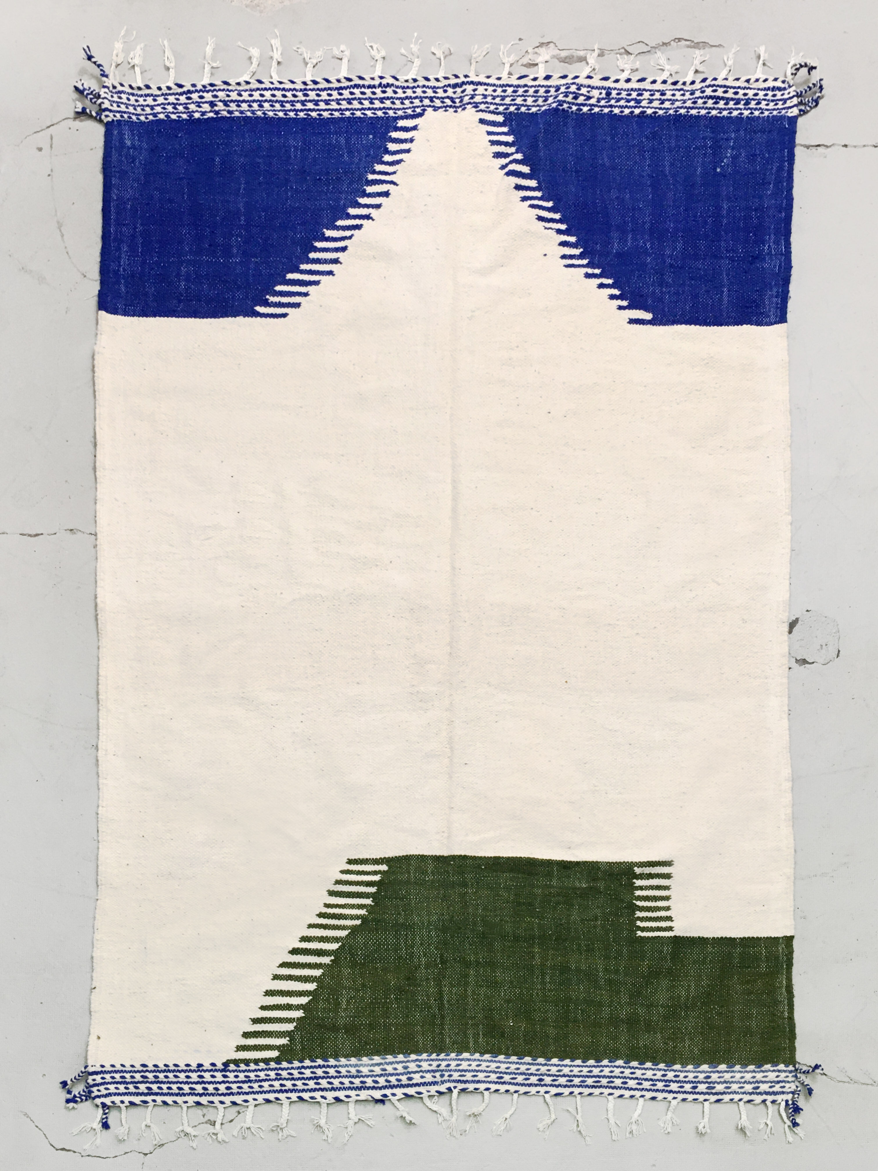 Moroccan Berber kilim ecru with colorful patterns 312x200cm