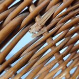 Vintage wicker and metal basket armchair, 60s/70s