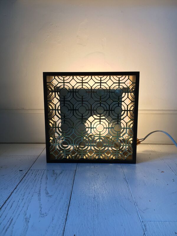 Paire d'appliques cadre en bois, Odreco