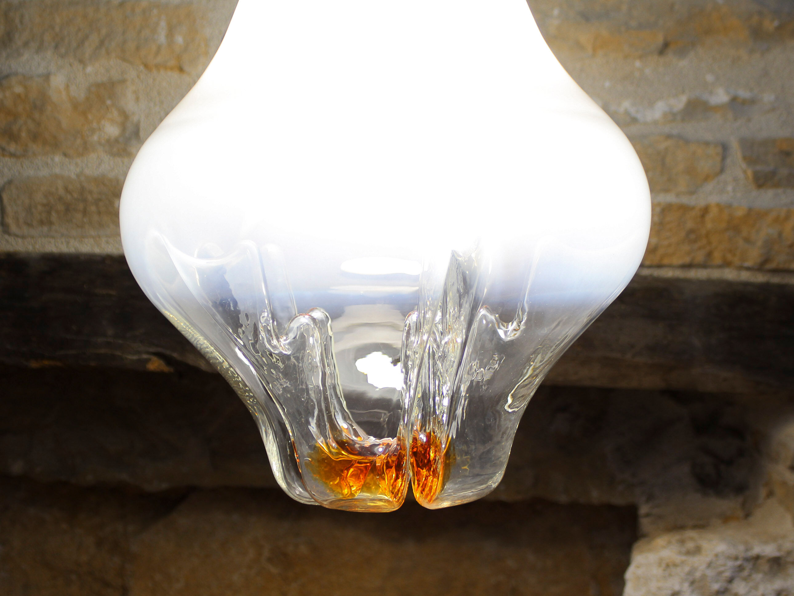 Mazzega glass pendant lamp 70s