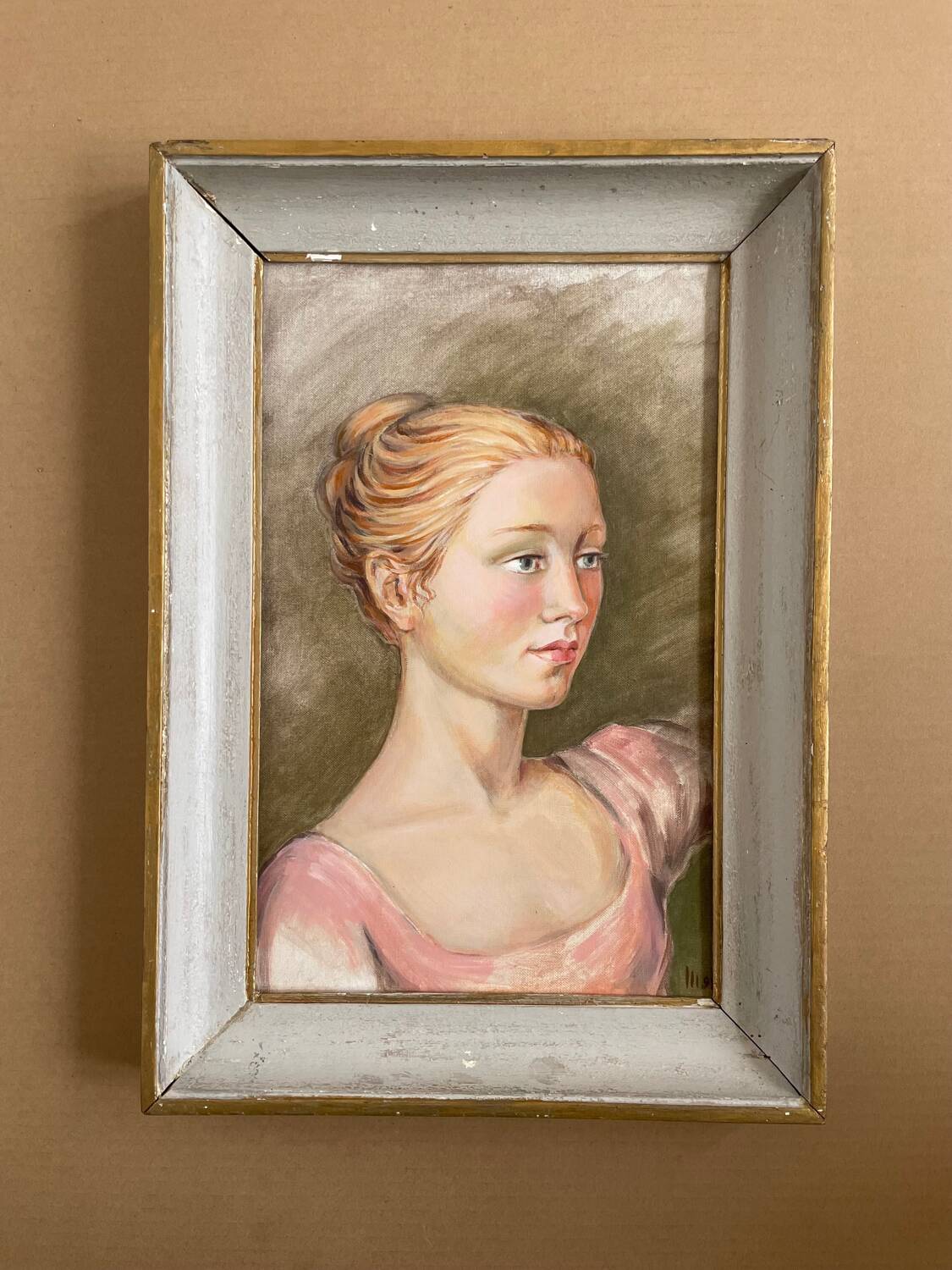 Portrait, oil on cardboard