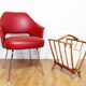 Brutalist wooden magazine rack 1950