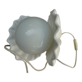Ceramic and opaline shell lamp France 1970
