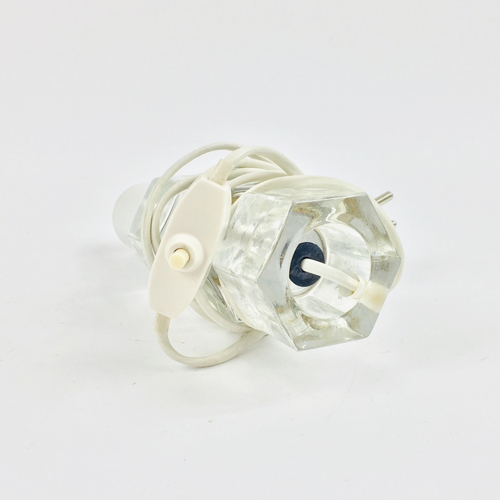 Scandinavian Mid Century Glass Bedside Table Lamp by C. Fagerlund, 1960s