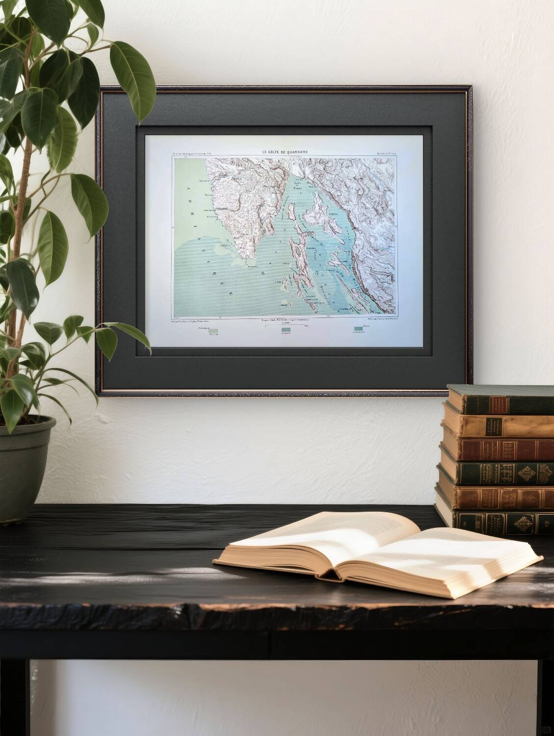 Kvarner Bay, Croatia. Original map printed in 1878.