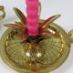 Elegant pineapple candlesticks in lacquered brass 1970-1980