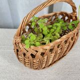 Small oval woven wicker basket