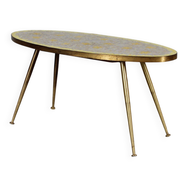 Table basse mosaïque allemande des années 1950 Design vintage MCM