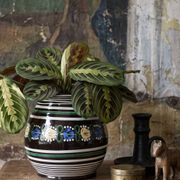 Small antique Slovak vase from Pozdišov in glazed terracotta, 1920s-1930s.