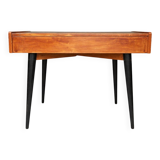 Vintage 1960s Scandinavian-style desk – 2 drawers – black tapered legs