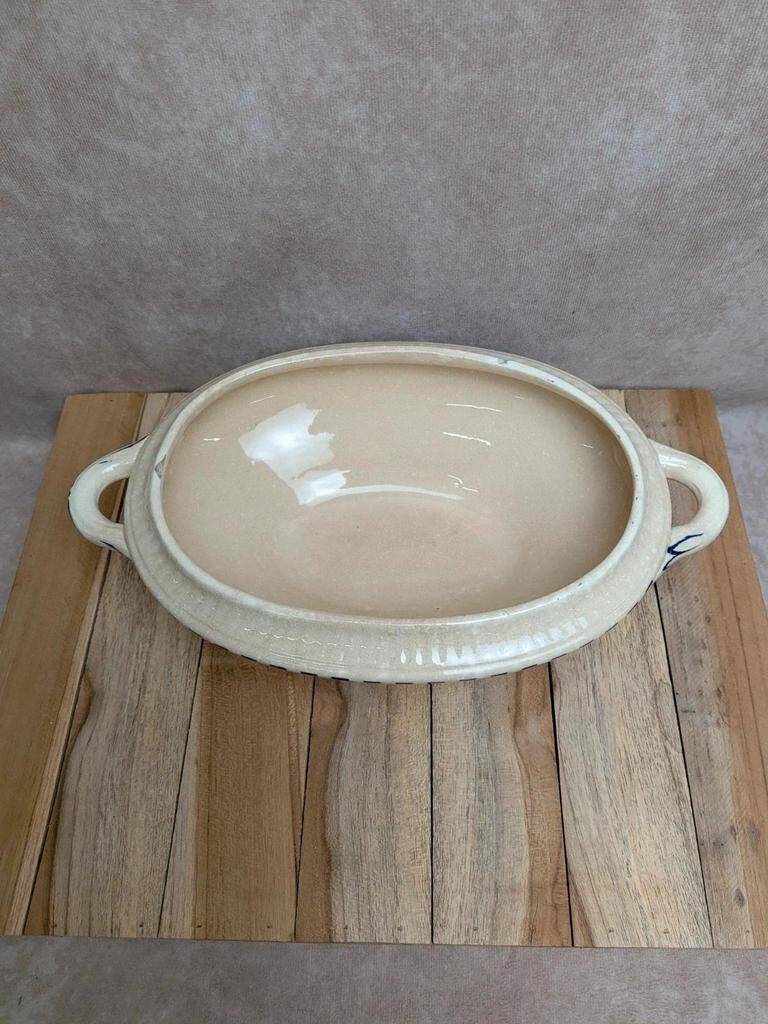 Iron Earth vegetable dish Salins model Old Checkerboard