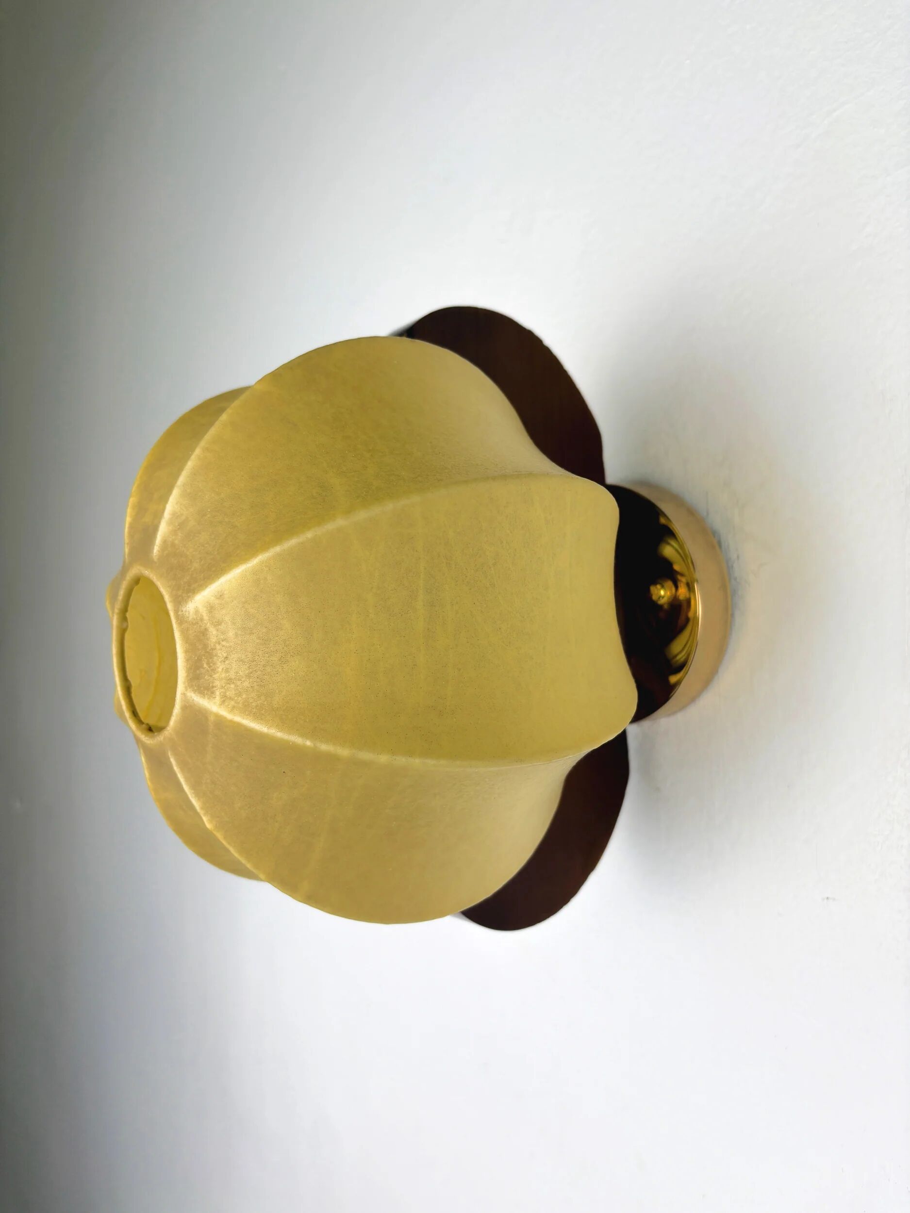 Paire de lampes murales italiennes "Cocoon", en résine et bois de pin, 1970