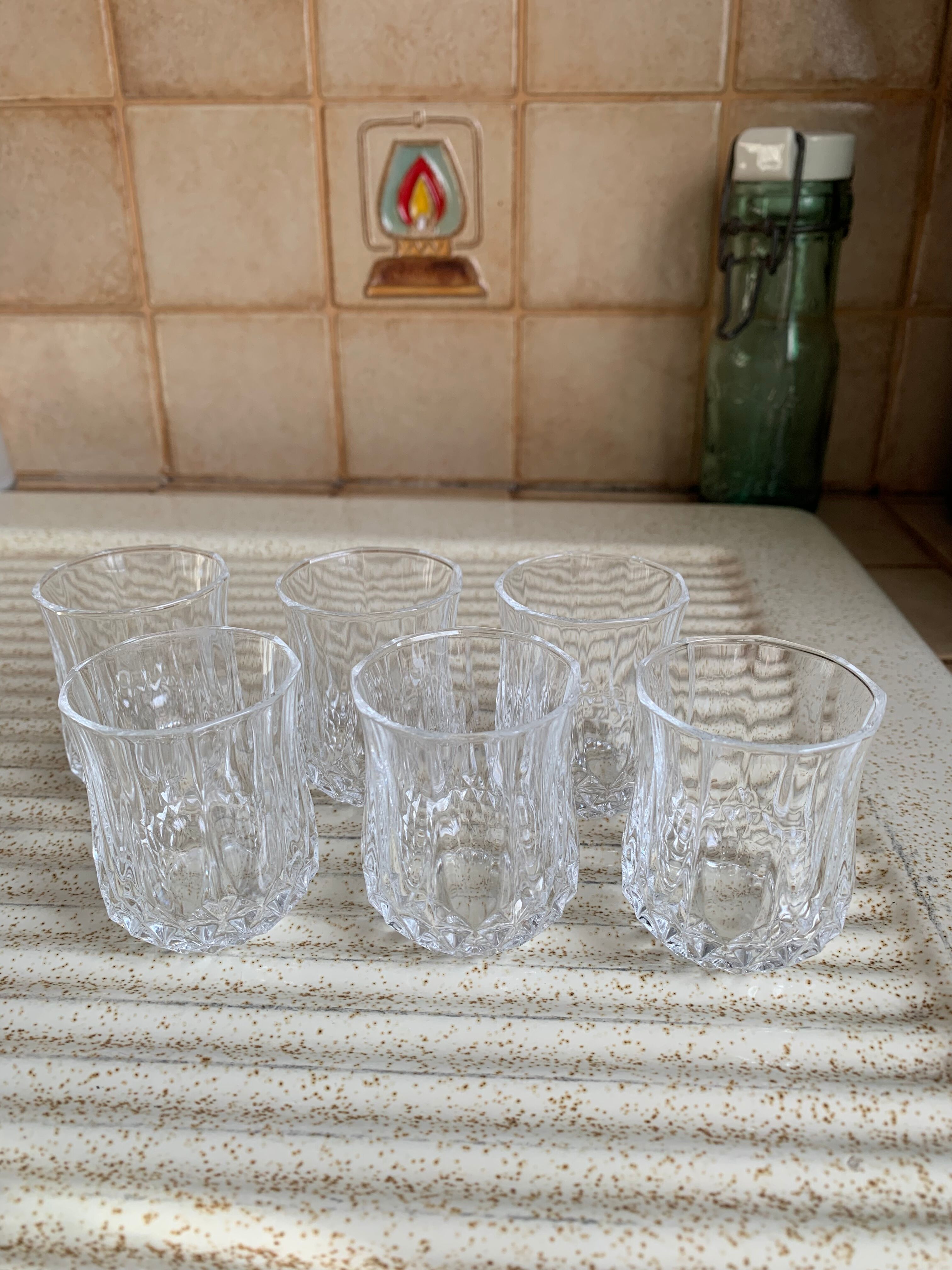 Set of 6 crystal whiskey glasses