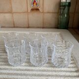 Set of 6 crystal whiskey glasses