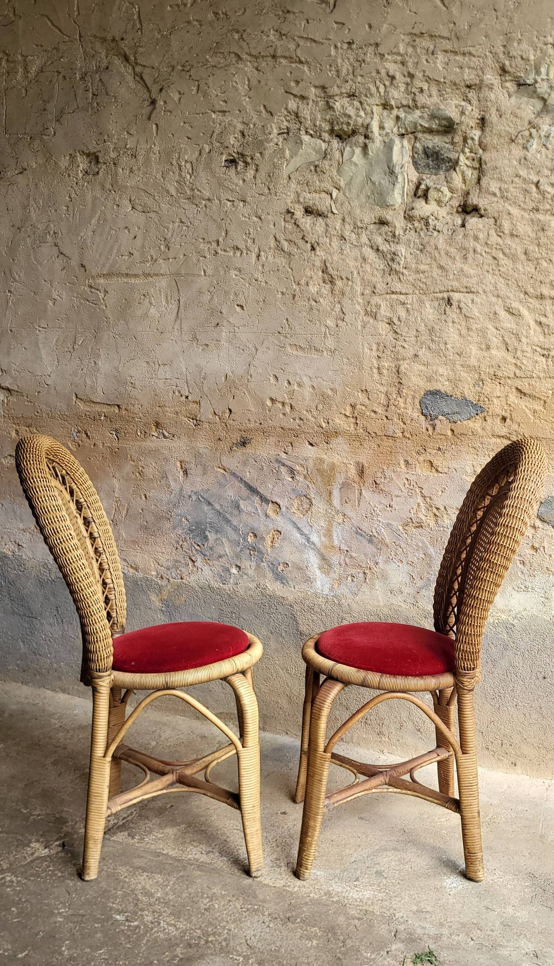 60s rattan chair (*2)