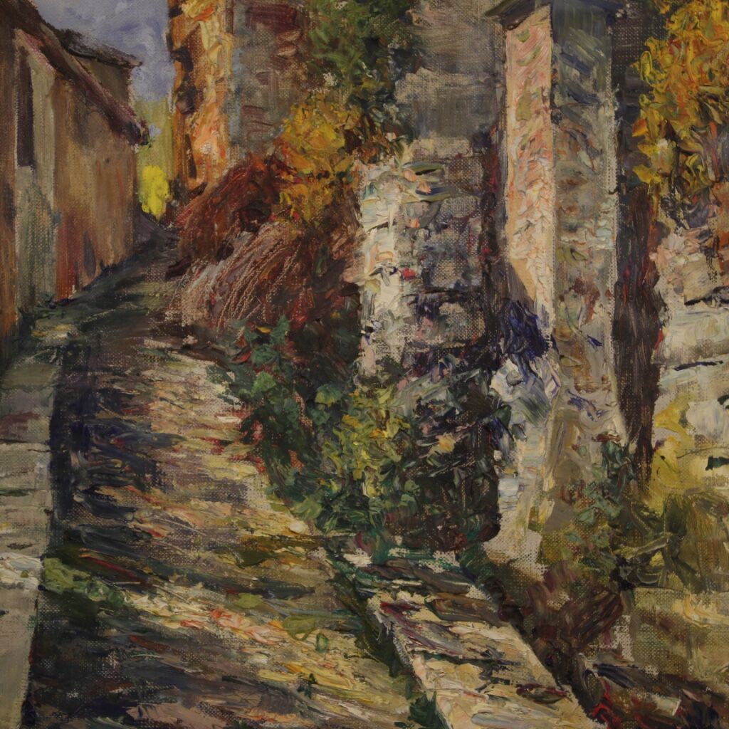Italian landscape oil painting in Impressionist style